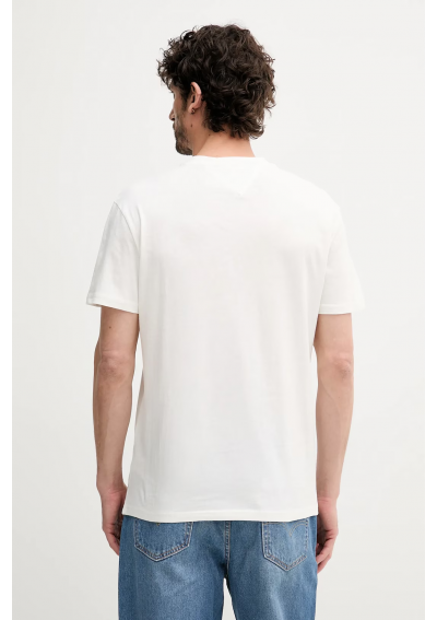 Tommy Jeans t-shirt bawełniany męski kolor biały z nadrukiem DM0DM21941