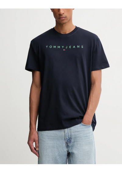 Tommy Jeans t-shirt bawełniany męski kolor granatowy z aplikacją DM0DM20744