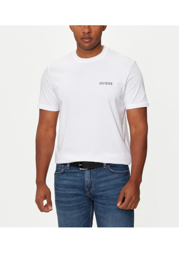 Guess T-Shirt męski U4BM03 KCAM1 Biały Regular Fit