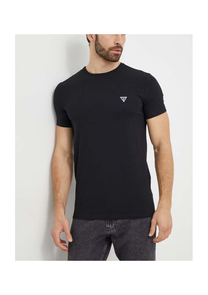 Guess t-shirt CALEB męski kolor czarny gładki U97M00 KCD31