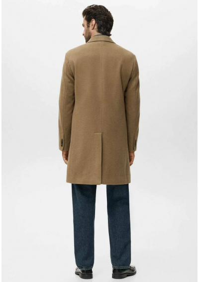 Mango - Krótki płaszcz męski brązowy