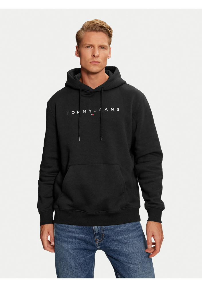 Tommy Jeans bluza męska kolor czarnyz kapturem z nadrukiem DM0DM20746