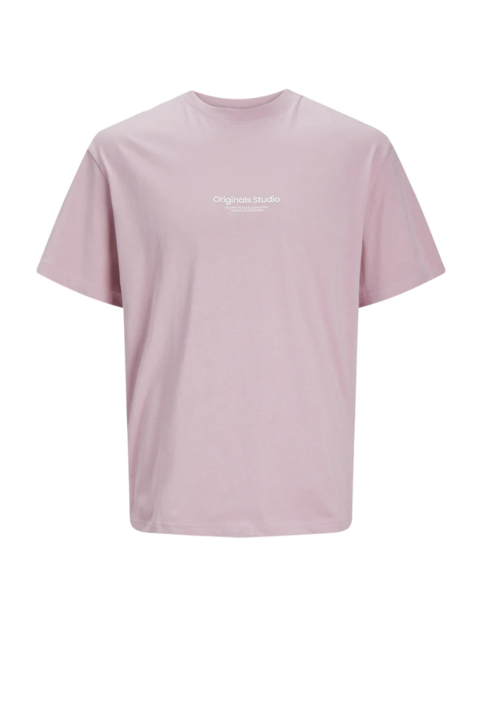 Jack & Jones Koszulka Vesterbro z nadrukiem w kolorze różowym