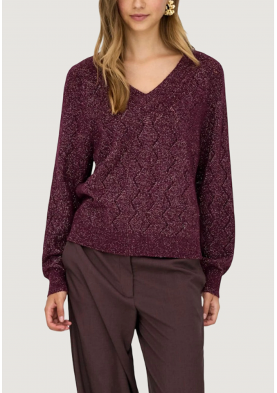 JDY LIFE L/S V-NECK - Sweter - fioletowy