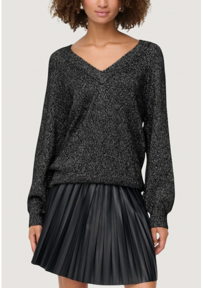 JDY LIFE L/S V-NECK - Sweter - czarny