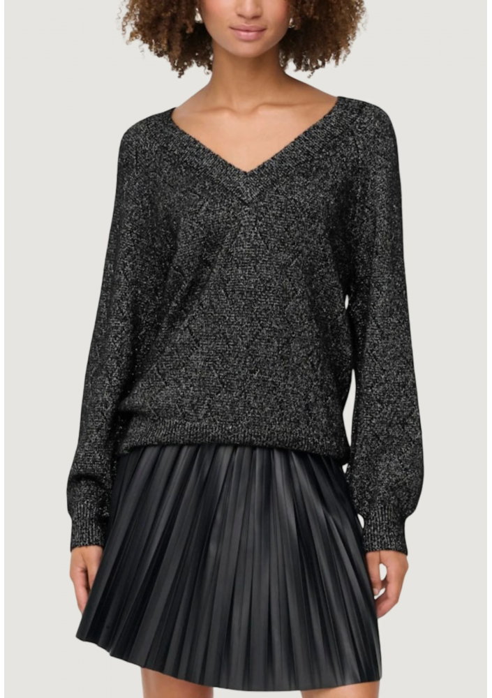 JDY LIFE L/S V-NECK - Sweter - czarny