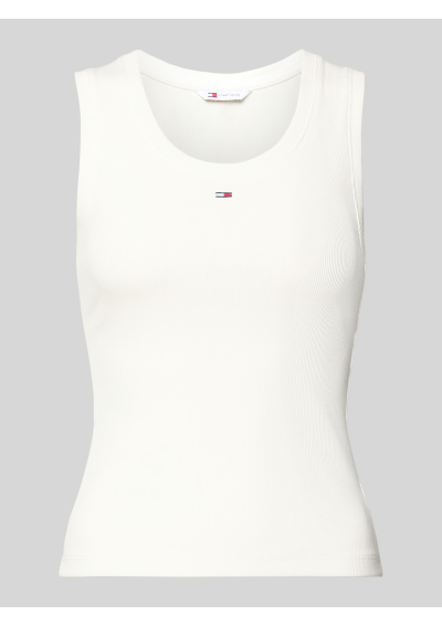 Tommy Jeans Top Essential DW0DW20673 Biały Slim Fit