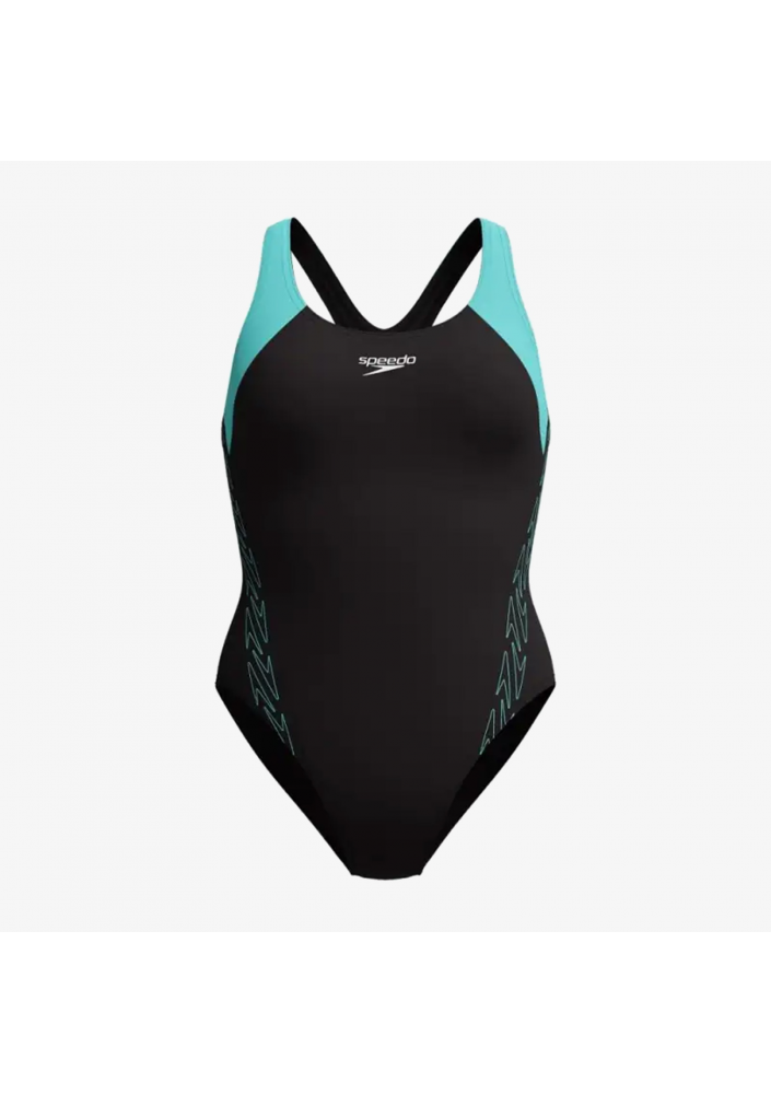 Speedo Hyprbm Splc Rcrbck 1Pc Af damski niebieski kostium kąpielowy