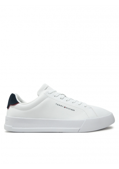 Tommy Hilfiger Sneakersy Th Court Lth Detail Ess FM0FM05367 Biały