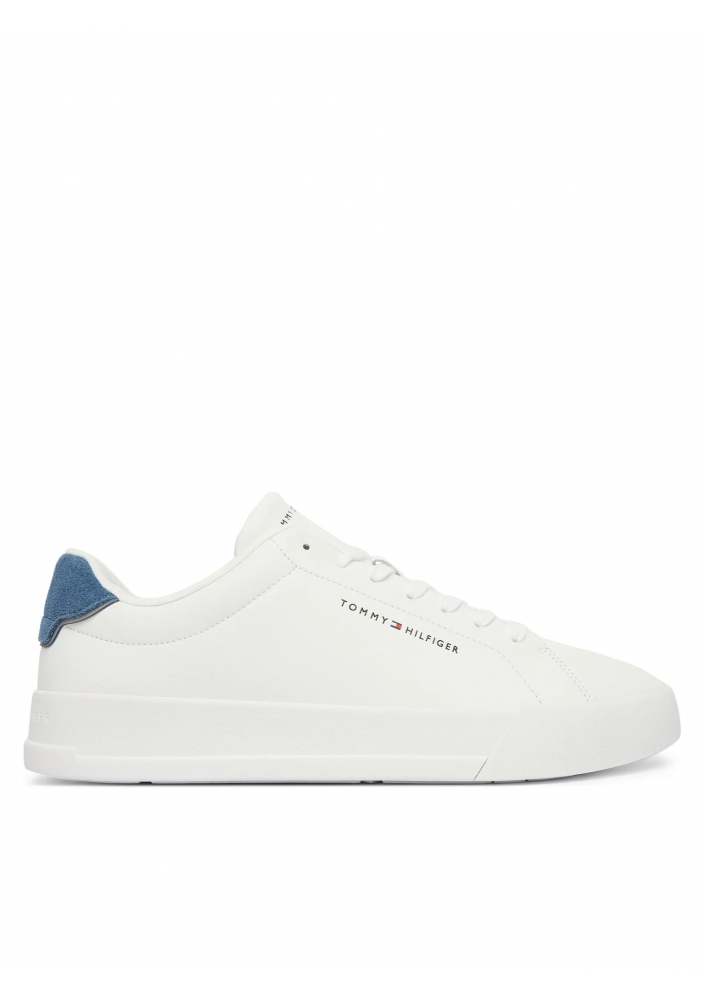 Tommy Hilfiger Sneakersy Th Court Lth Detail Ess FM0FM05367 Biały
