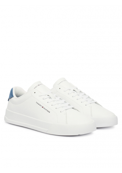 Tommy Hilfiger Sneakersy Th Court Lth Detail Ess FM0FM05367 Biały