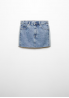 MANGO Dwukolorowa mini spódniczka jeansowa