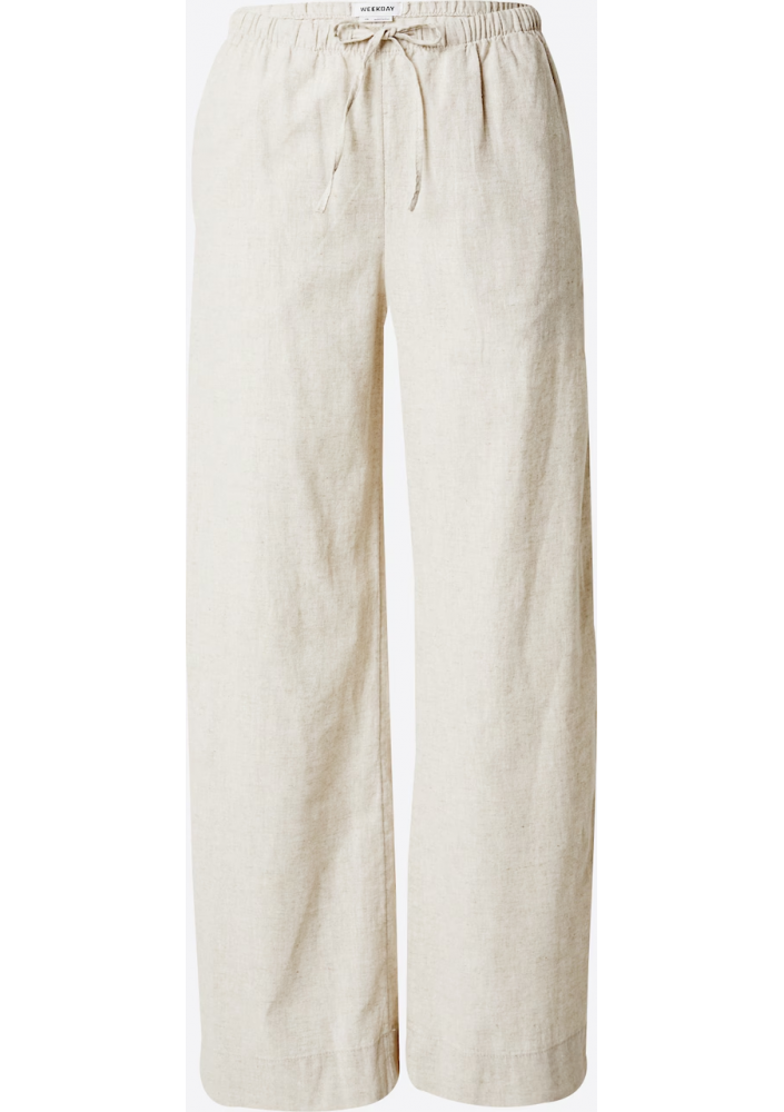 WEEKDAY Luźny krój Spodnie 'Mia' w kolorze Beżowy