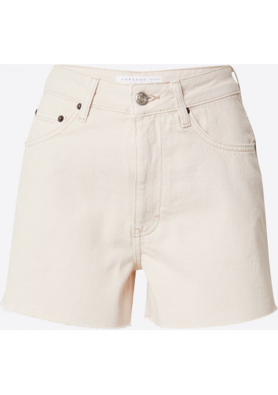 TOPSHOP Szorty Jeansy w kolorze beżowym
