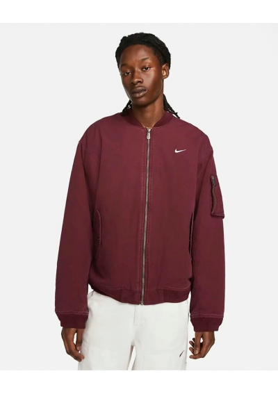 Nike Life Kurtka lotnicza męska z tkaniny, kolor bordowo-biały