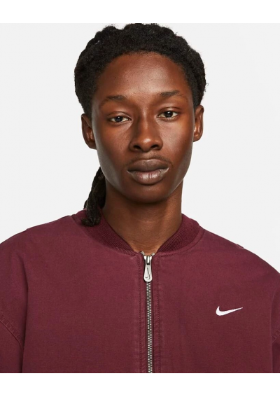 Nike Life Kurtka lotnicza męska z tkaniny, kolor bordowo-biały