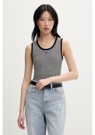 Tommy Jeans Top Essential DW0DW20673 Czarny Regular Fit