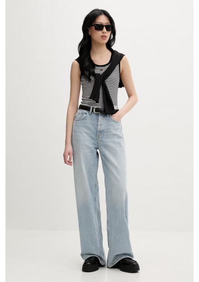 Tommy Jeans Top Essential DW0DW20673 Czarny Regular Fit