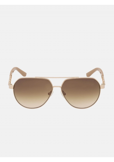Guess Women's Sunglasses with Gold Metal Frame and Brown Gradient Lens GF00033 32E