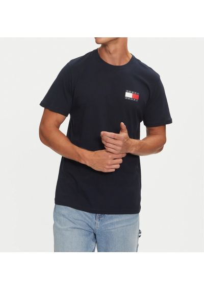 Tommy Jeans T-Shirt Essential Flag DM0DM20740 Granatowy Slim Fit
