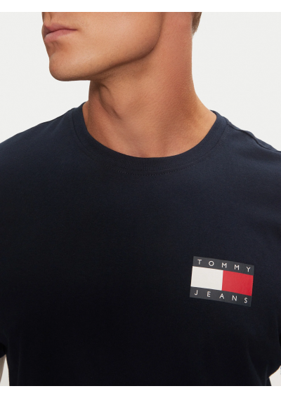 Tommy Jeans T-Shirt Essential Flag DM0DM20740 Granatowy Slim Fit