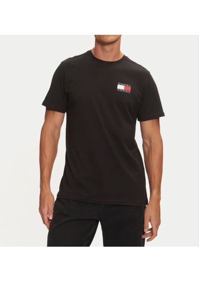 Tommy Jeans T-Shirt Essential Flag DM0DM20740 Czarny Slim Fit