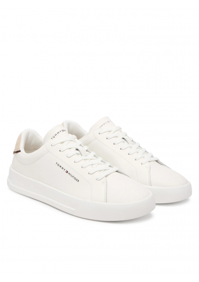Tommy Hilfiger Sneakersy Th Court Lth Detail Ess FM0FM05367 Biały