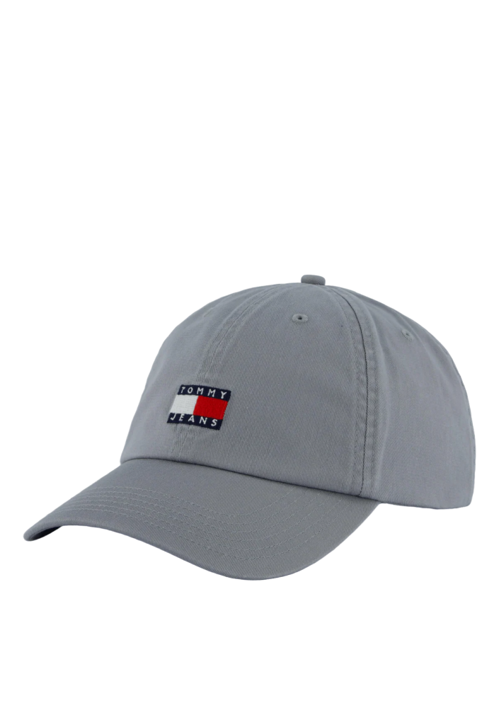 Tommy Jeans czapka z daszkiem męska bawełniana szara AM0AM12020