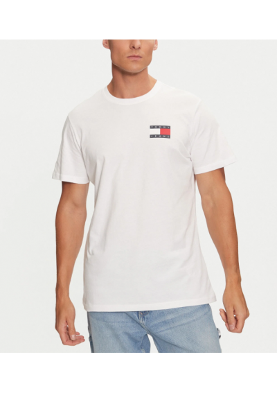 Tommy Jeans T-Shirt Essential Flag DM0DM20740 Biały Slim Fit