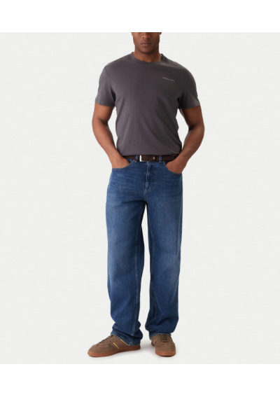 Tommy Jeans T-Shirt Linear Chest DM0DM21780 Szary Slim Fit
