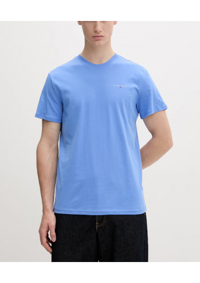 Tommy Jeans T-shirt męski bawełniany niebieski DM0DM21780