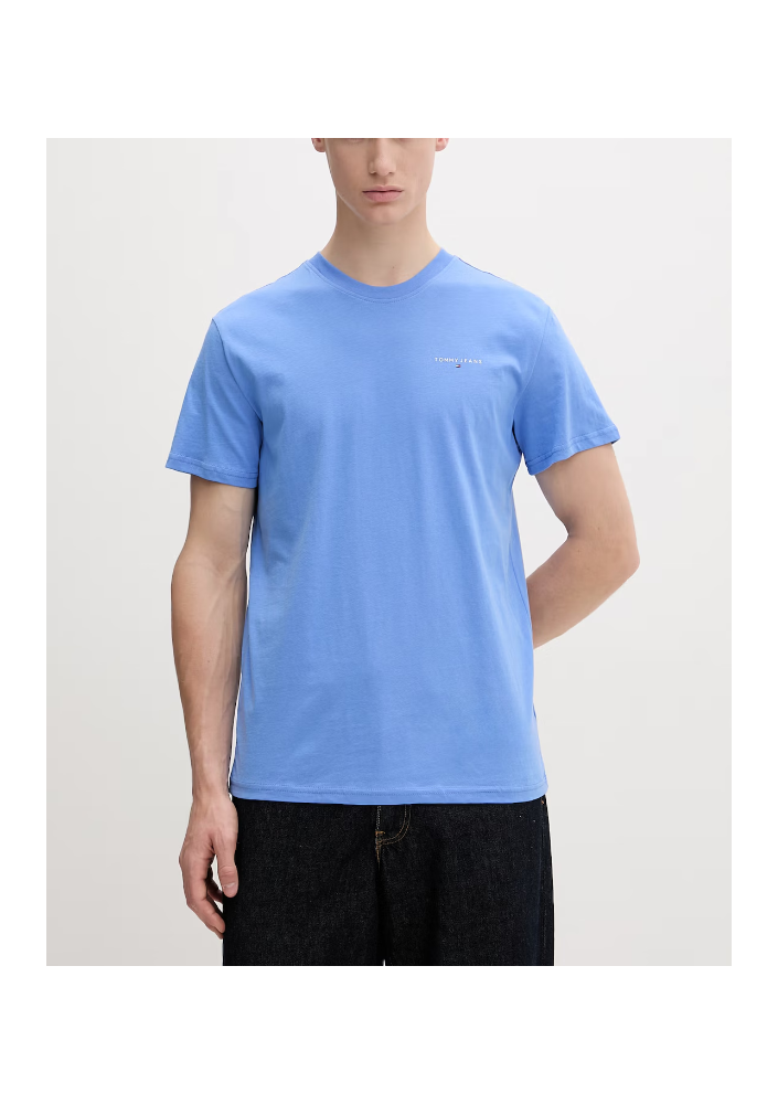 Tommy Jeans T-shirt męski bawełniany niebieski DM0DM21780