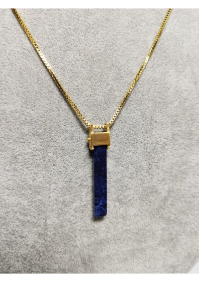 Pilgrim Naszyjnik Pozłacany niebieski kamień