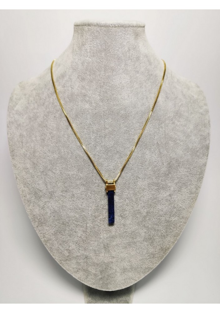 Pilgrim Naszyjnik Pozłacany niebieski kamień