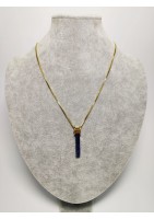 Pilgrim Naszyjnik Pozłacany niebieski kamień